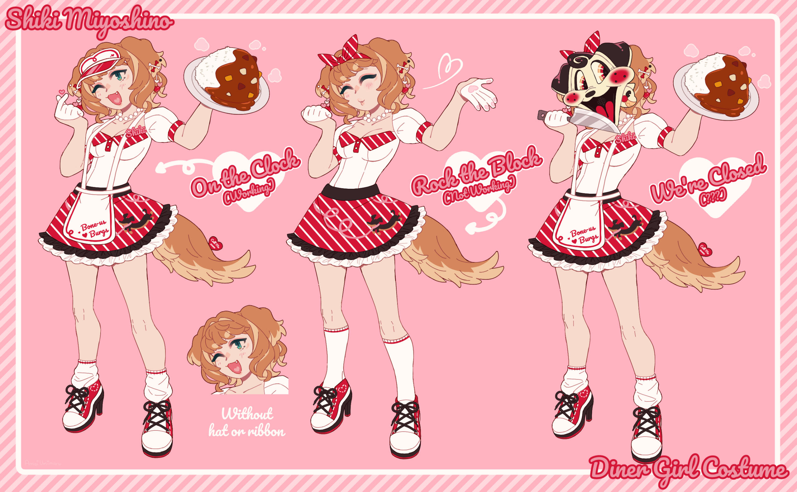 Shiki Miyoshino Diner Girl Costume Design Sheet Shiki Miyoshino Diner Girl Costume Design Sheet